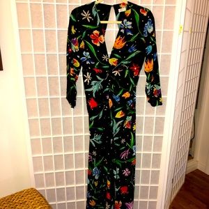 RIXO London 100% Silk long slit Dress Size Small